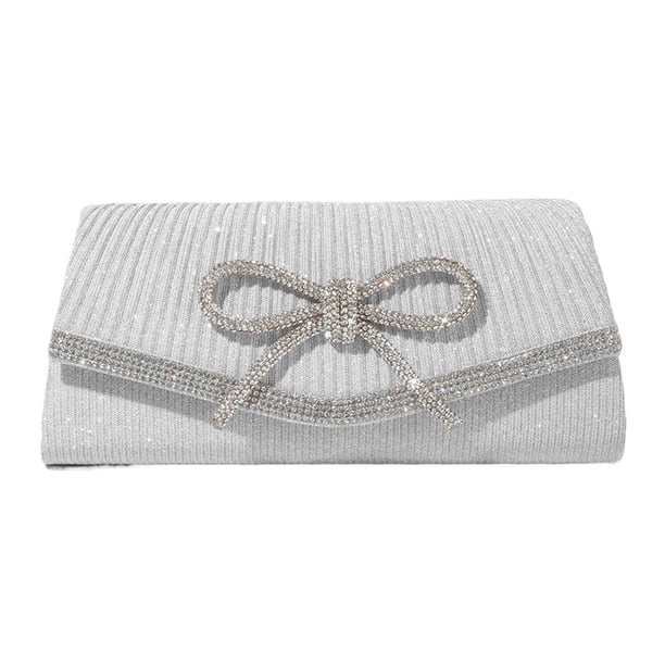 Bolso Mano Noche Mujer Con Lazo Correa Ajustable Fiesta Boda