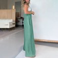 thumbnail image 7 of Kaemgyyd Womens Denim Bib Overalls Summer Wide Leg Spaghetti Strap Jean Pants Jumpsuits Trendy Fashion One-Piece Outfit with Pockets, 7 of 7