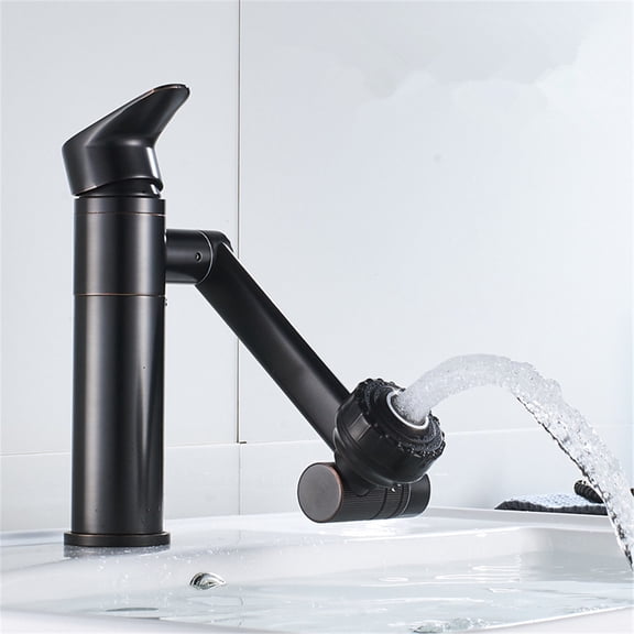 Bathroom Sink Faucet with Pull Out Sprayer for Sink 1 Hole,Three Water Flow Modes with Rotating Spout, Brass Single Handle for Hot and Cold Water Vanity Basin Faucet