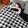 thumbnail image 5 of Manfei Black White Gingham King Bedding, Check King Bed in a Bag, Black Reversible 7pcs, 5 of 6