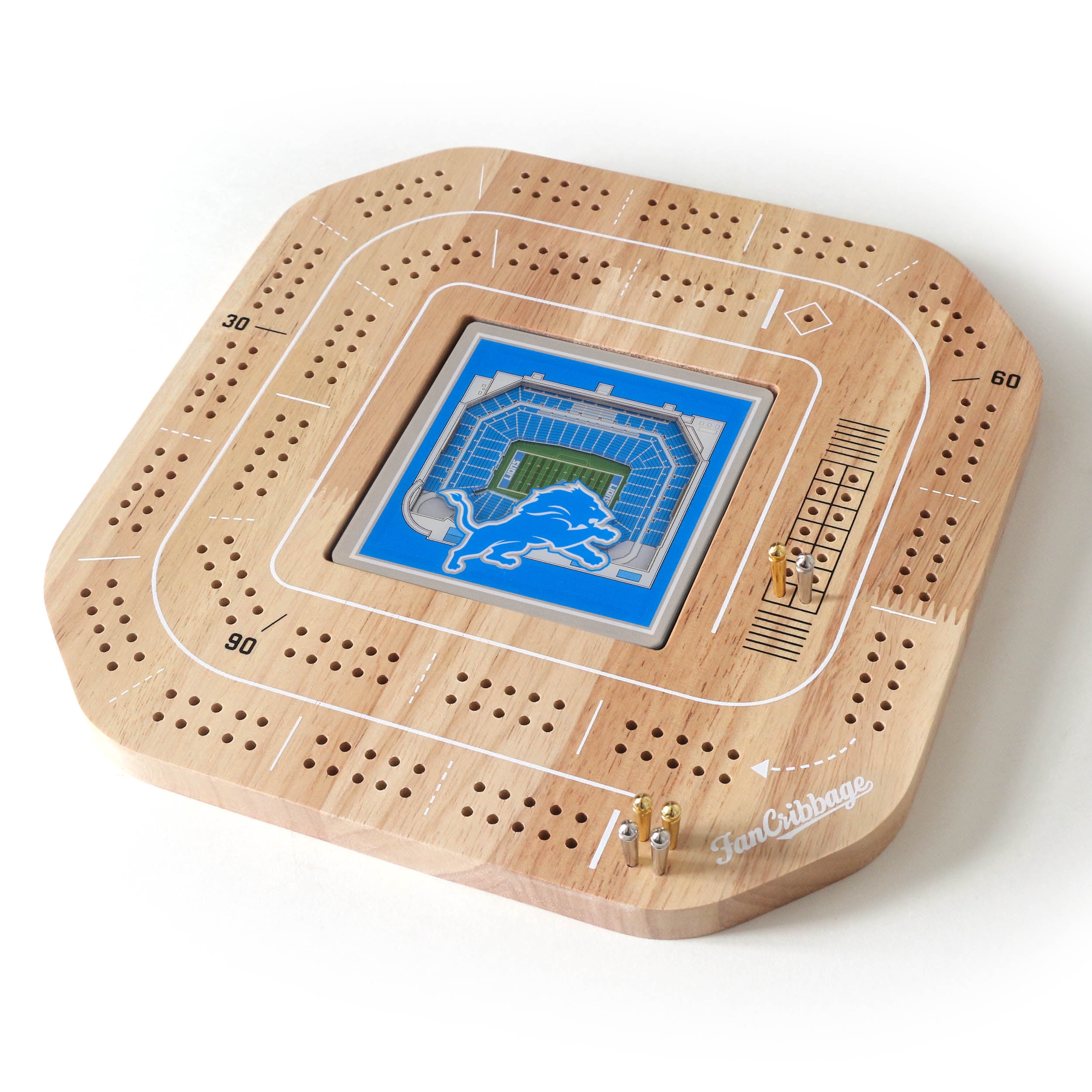 YouTheFan NFL Detroit Lions Stadiumview Cribbage