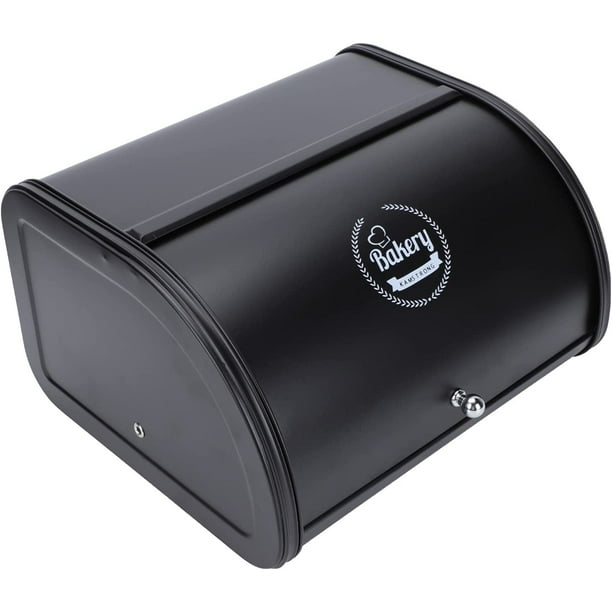 Metal Bread Box, Countertop Bin with Roll Top Lid and Fresh Hole, Bread