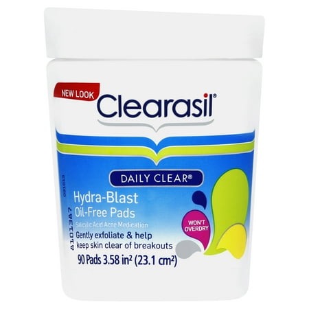 clearasil pads hydra blast count clear daily cleansing acne pore facial oil face