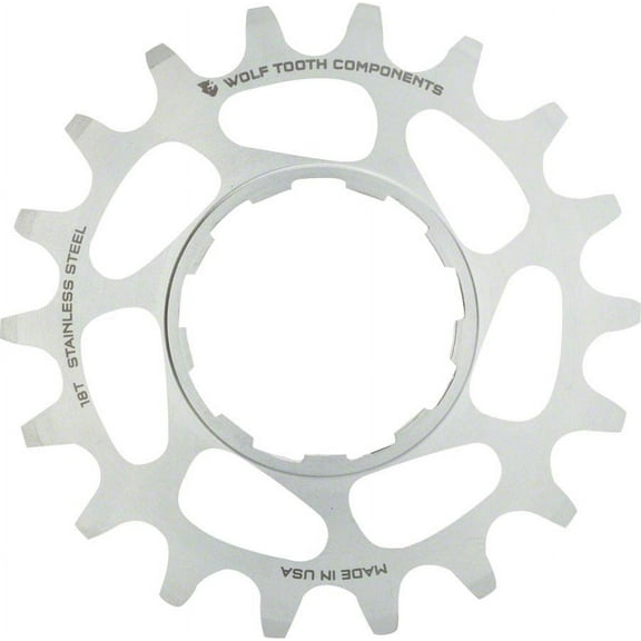 Wolf Tooth Single Speed Stainless Steel Cog - 18t, Compatible with 3/32" Chains