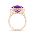 thumbnail image 2 of ANGARA Natural 4.7 Ct. Amethyst with Brown Diamond Halo Ring in 14K Rose Gold for Women (Ring Size: 3.5), 2 of 9