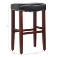thumbnail image 4 of 29" Upholstered Saddle Seat Bar Stool in Black, 4 of 8