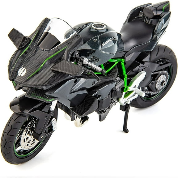 1:12 Kawasaki Ninja H2R Motorcycle DieCast Model, Suspension and Free Roller, Toy Car, Motorcycle Collection, Gift Black
