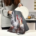 thumbnail image 6 of 6 Pack Rooster Painting Kitchen Towels Highly Absorbent, Super Soft Dishcloths 18 x 28 Inches Reusable Quick Drying Tea Towels Set for Home,Kitchen Decor Wash cloth, 6 of 7