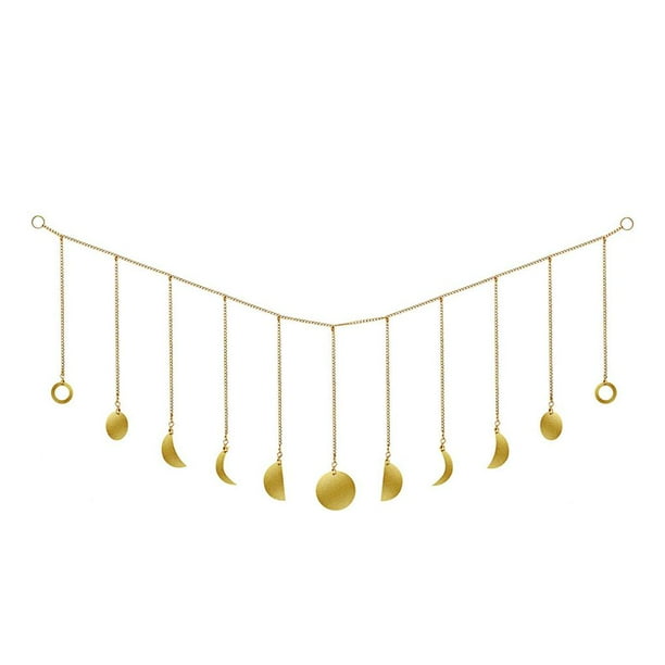 Wosthever Cadenas de luna Decoración de pared Adornos de fase lunar Decoración de habitación colgante de luna Decoración del hogar Wosthever HA021205-00