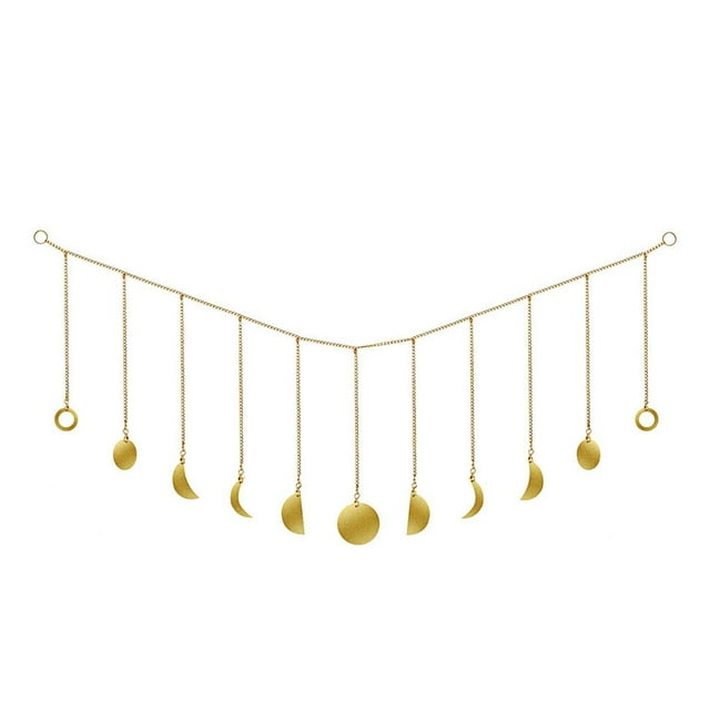 Billuyoard Cadenas de luna Decoración de pared Adornos de fase lunar Decoración de habitación colgante de luna Decoración del hogar Billuyoard HA021205-00
