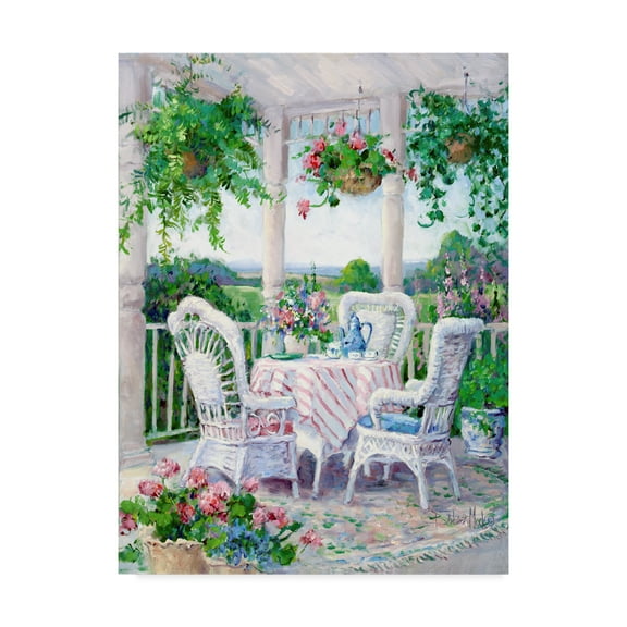 Trademark Fine Art 'Morning Coffee And Chairs' Canvas Art by Barbara Mock