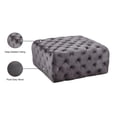 thumbnail image 4 of Meridian Furniture Ariel Button Tufted Gray Velvet Ottoman and Bench, 4 of 4