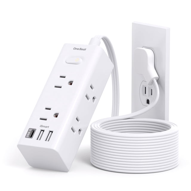 Cable de extensión One Beat, 3 puertos USB, 6 salidas de 10 pies con Surge