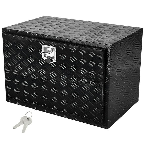 VEVOR Underbody Truck Box, 48" x 24" x 24" Pickup Storage Box, Heavy Duty Aluminum Diamond Plate Tool Box with Lock and Keys, Waterproof Trailer Storage Box with T-Handle Latch for Truck, Van,Trailer