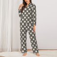 thumbnail image 2 of Sikiie Daisy Plaid Black Women's Long-Sleeve Shirt and Full-Length Bottom Pajama Set (s-xxl)-Medium, 2 of 7