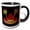 Black/White, variant on 3drose, Mexican Fiesta Hat with Murracas on Image of Blackboard Illustration, 11oz Two-tone Red Mug