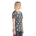 thumbnail image 4 of BBC Winter Bluey And Bingo Women's V-Neck Scrub Top, Sizes XS-3XL, 4 of 6