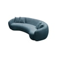 thumbnail image 2 of Kevinplus 5 Seater Sofa Sectional, Leisure Couch Curved Sofa Teddy Fleece, Blue, 102 Inch, 2 of 10