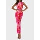 thumbnail image 4 of Vestido PRETTYGARDEN Floral sin Mangas de Malla Maxi Rosa Talle S, 4 of 5