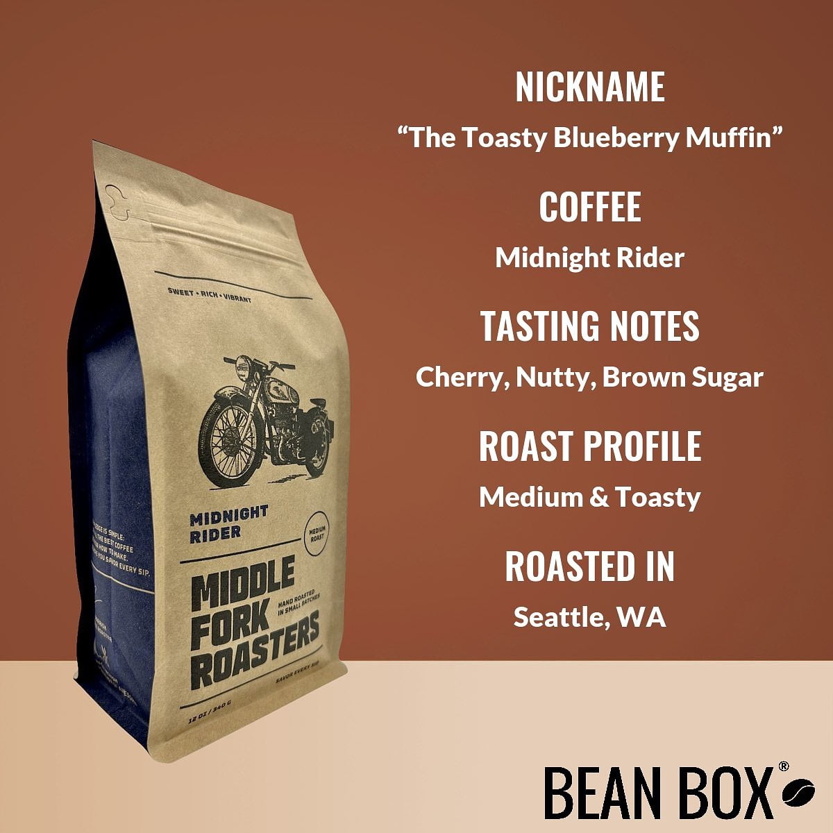 Midnight Rider - Roasted by Middle Fork Roasters - Whole Bean Coffee - 2 Pound Bag