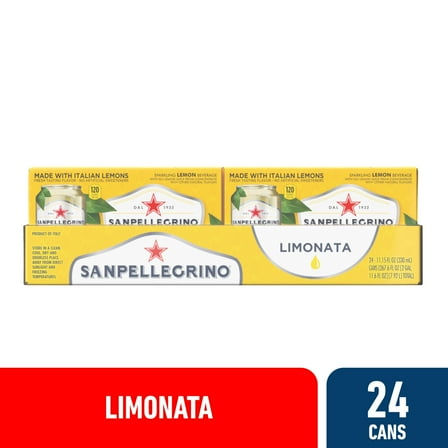 Sanpellegrino Italian Sparkling Drink, Limonata, Sparkling Lemon Beverage, 276.6 fl oz, 24 Pack Cans