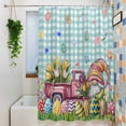 thumbnail image 3 of Spring Easter Gnomes Small Stall Shower Curtain, Waterproof Shower Curtains for Bathroom, Truck Colorful Eggs Botanical Blue Plaid Washable Fabric Bath Curtain for Bathtub with Hooks 36x72 Inches, 3 of 9