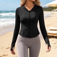 thumbnail image 4 of Drovellove Women's Long Sleeve Zipper Hoodie with Pockets – Slim Fit Cropped Athletic Jacket, UPF 50+ Sun Protection, Breathable Moisture-Wicking Top for Yoga, Running, Hiking & Outdoor Training, 4 of 8