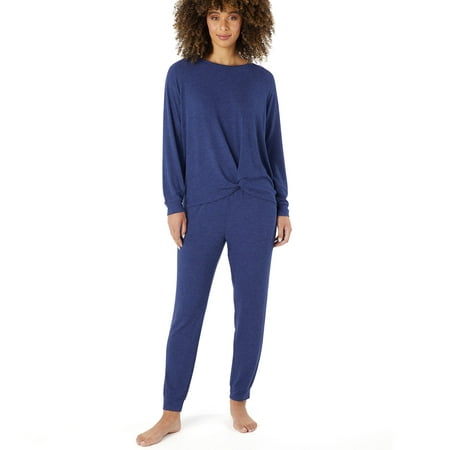 

Eddie Bauer Womens 2 Piece Jogger Pajama Set Ladies Sleepwear - Navy Small