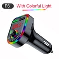 thumbnail image 1 of LYD F6 Car Bluetooth 5.0 Transmisor FM Reproductor de MP3 con luz ambiental Dual USB Carga rápida Manos libres Receptor de audio Soporte TF U Disk Play LYD 1043898, 1 of 2