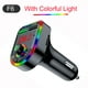 thumbnail image 1 of LYD F6 Car Bluetooth 5.0 Transmisor FM Reproductor de MP3 con luz ambiental Dual USB Carga rápida Manos libres Receptor de audio Soporte TF U Disk Play LYD 1043898, 1 of 2