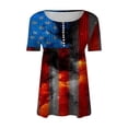 thumbnail image 4 of HEILAU Memorial Day Shirts for Women American Flag Graphic Tees Shirt Summer Chest Button Pushing Casual Short Sleeve T Shirt Top Patriotic Tops, 4 of 5