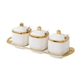 thumbnail image 4 of Tarros de cerámica para especias, azucarero pequeño, elegante caja de condimentos para pimienta, práctica con tapa, cuchara, sales a prueba de polvo, Oro, 4 of 8