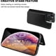 thumbnail image 4 of Compatible con iPhone 13 Funda tipo cartera con tarjetero, funda de piel sintética con ranuras para tarjetas, doble cierre magnético, cubierta duradera a prueba de golpes de 6,1 pulgadas (negro) JM, 4 of 5