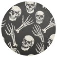 thumbnail image 3 of Ryvnso Skull Skeleton Hands Round Plate Mats Dining Table Placemat Set of 4 for Holiday Decoration, 3 of 7