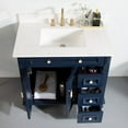 thumbnail image 5 of ANGELES HOME 36" Bathroom Vanity with Single Sink, Solid Wood Bathroom Makeup Cabinet W/ 2 Doors and 3 Drawers, Bathroom Vanity Storage Organizer with Carrara White Quartz Countertop Navy Blue, 5 of 8