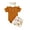 Brown, variant on Dooleck Baby Girl Summer Clothes Infant Ribbed Ruffle Bodysuit Floral Shorts Outfit