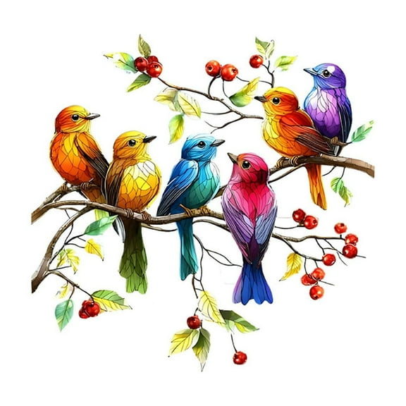 DefiDgd Acrylic Bird Hanging Decor,Multicolor Birds On-A-Wire Suncatchers,Bird Wall Decoration, for Windows Doors Home Decoration,Gifts for Bird Lovers(B)