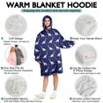 thumbnail image 5 of Wearable Oversized Blanket,DarkBlue White Dinosaurs Silhouettes Pattern Wearable Blanket Hoodie for Adults,Cozy Hooded Blankets with Super Pockets,Super Warm Fuzzy Pullover for Women & Men, 5 of 6