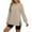 Khaki, variant on Cmfcve Women's Plus Size Sweatshirt Crew Neck Side Slit Loose Tunic Tops Raglan Long Sleeve Athletic Pullover Top