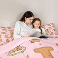 thumbnail image 4 of Manfei Lovely Capybara Twin Comforter Sets,Kawaii Monogram J Bedding Set,Pink Brown,Pink Reversible,2pcs,1 Comforter and 1 Pillowcase, 4 of 7