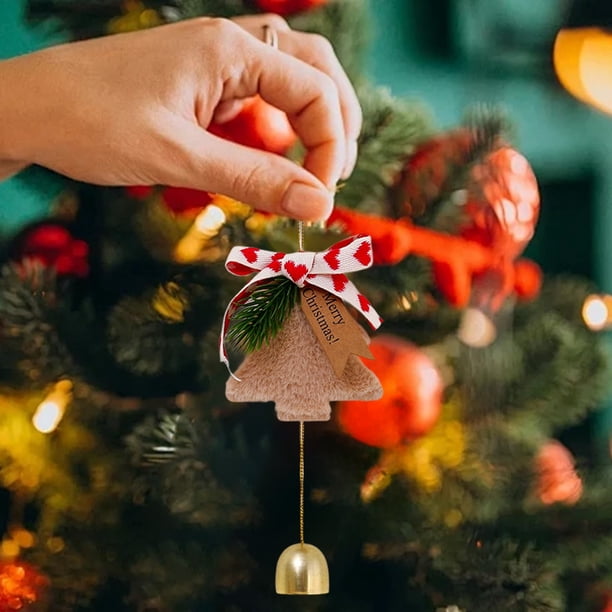 pstuiky Campanas de Navidad colgantes para árbol, timbre de puerta, decoración navideña, campanillas de viento colgantes para coche, regalo navideño