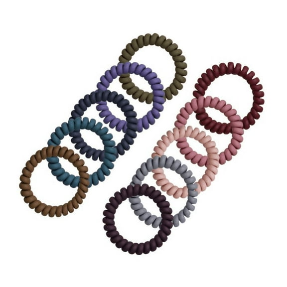 Twisted Hair Ties No Crease, 10PCS Colorful Coil Hair Ties for Women Phone Cord Hair Ties Elastics Accessories, Matte Phone Cord Hair Ties, Waterproof Hair Coils for Women Girls，Christmas Gift