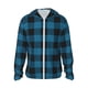 thumbnail image 1 of Fotbe Blue Black Plaid Chaqueta con Protección Solar UPF 50+ para Hombre y Mujer, Camisa con Capucha y Bolsillos-XX-Large, 1 of 7