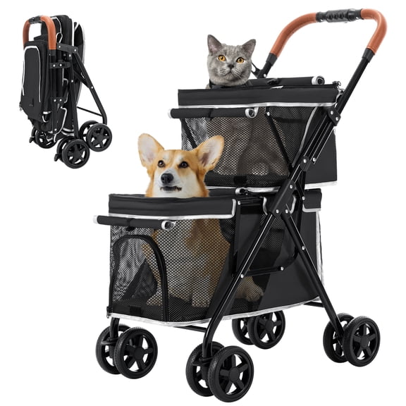 Foldable Pet Stroller for Dogs and Cats