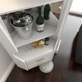 thumbnail image 6 of Wooden Cabinets, Wooden Corner bar cabinet with 2 open storage shelves and 2 drawers, mirrored back sideboard cabinet, high feet/legs for easy cleaning, buffet cabinet WHITE, Living Room Cabinets, 6 of 9