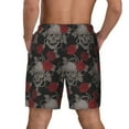 thumbnail image 3 of Kdxio Skull And Red Roses Print Men'S Swim Trunks With Compression Liner 7 Inch Inseam Quick Dry Swim Shorts, 3 of 7