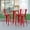 Brown Top/Red Frame, variant on Emma + Oliver Indoor/Outdoor Bar Top Table, 30" Round All Weather Brown Poly Resin Top with Red Steel base