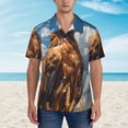 thumbnail image 2 of Fotbe Blue Sky White Cloud Eagle Hawaiian Shirt for Men Unisex Summer Beach Casual Short Sleeve Cotton Linen Button Down Shirts-X-Large, 2 of 5