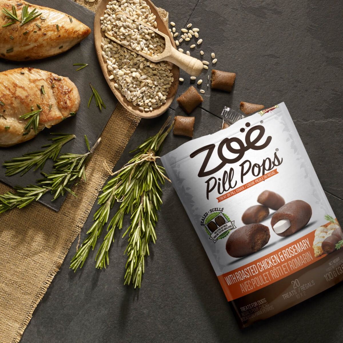 Zoe Pill Pops Chicken with Rosemary Dog Treats 100 G