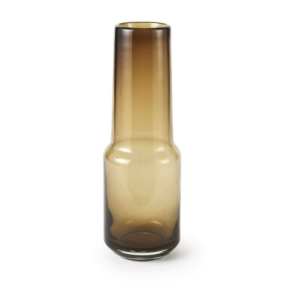 12" Vintage Look Ombre Brown Glass Vase